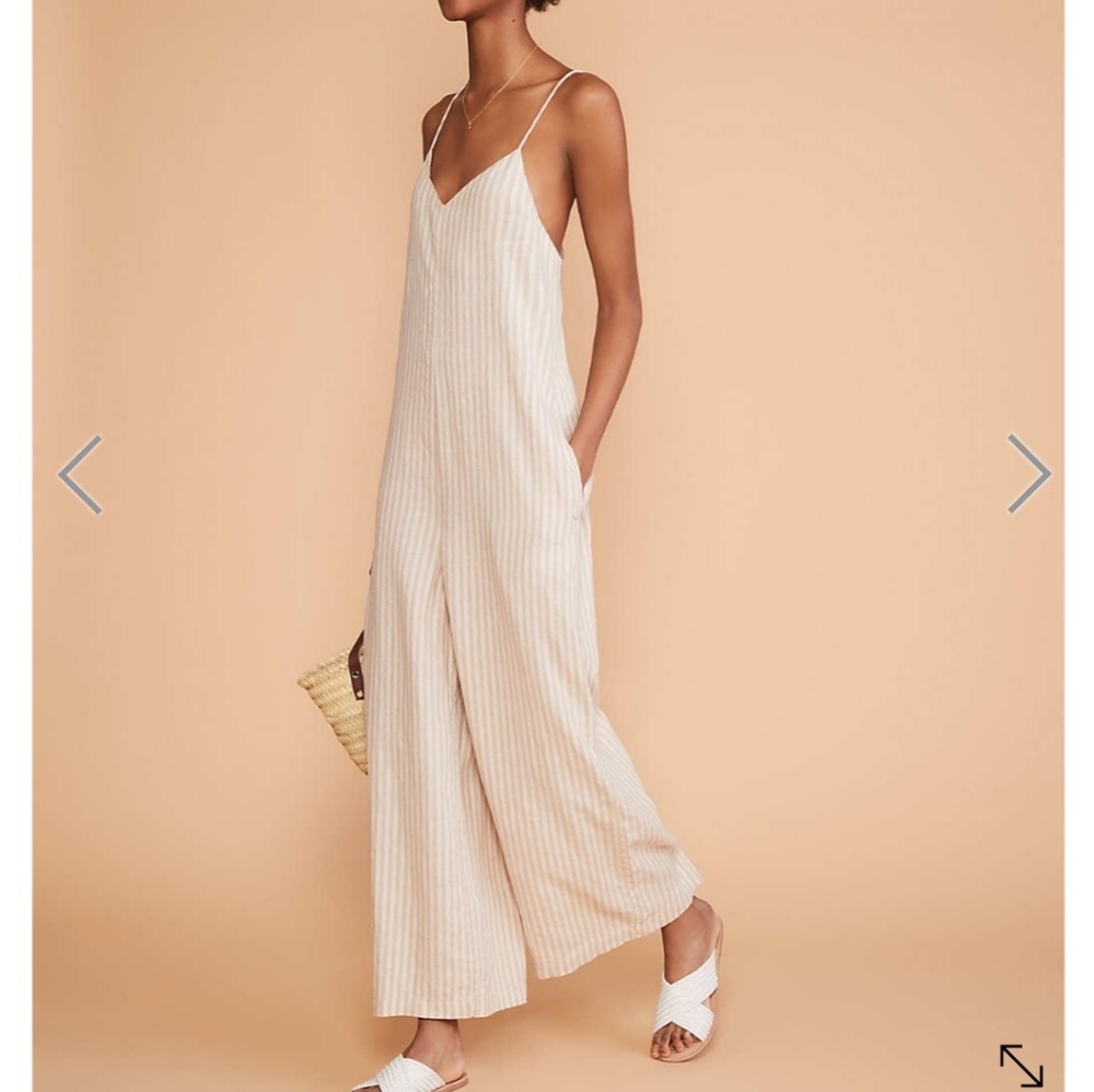 Striped linen jumpsuit